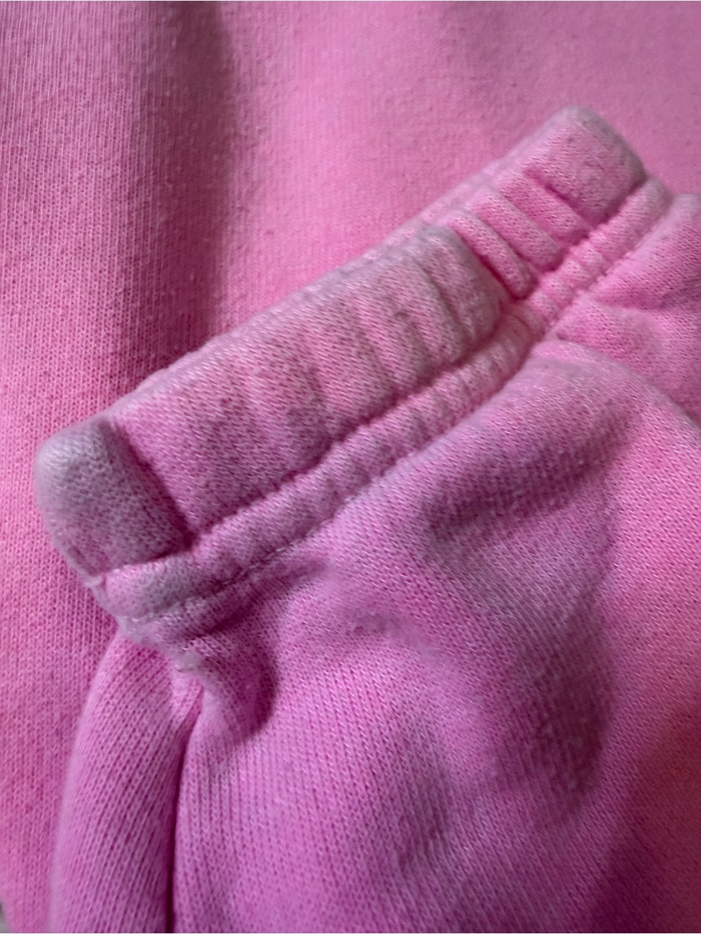 Aviator Nation Pink Fleece Joggers with Rainbow Side Script - Picture 5 of 7